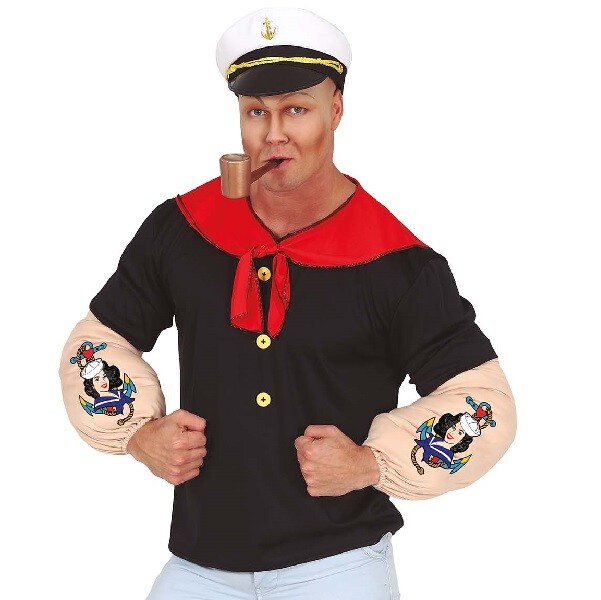 Para Hombres Dibujos Animados Marinero Hombre Vestido Elegante Disfraz Tipo Popeye Conjunto Ciervo Do Top fg