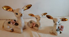 Deer Trio Chase Porcelain Gold Trim & Rose VINTAGE Matching Set of 3 WHOLESALE — photo 2