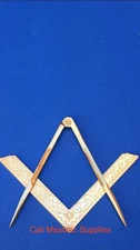 Masonic Lodge Ceremonial accessories  Square and Compass Golden 4.5" For Bible