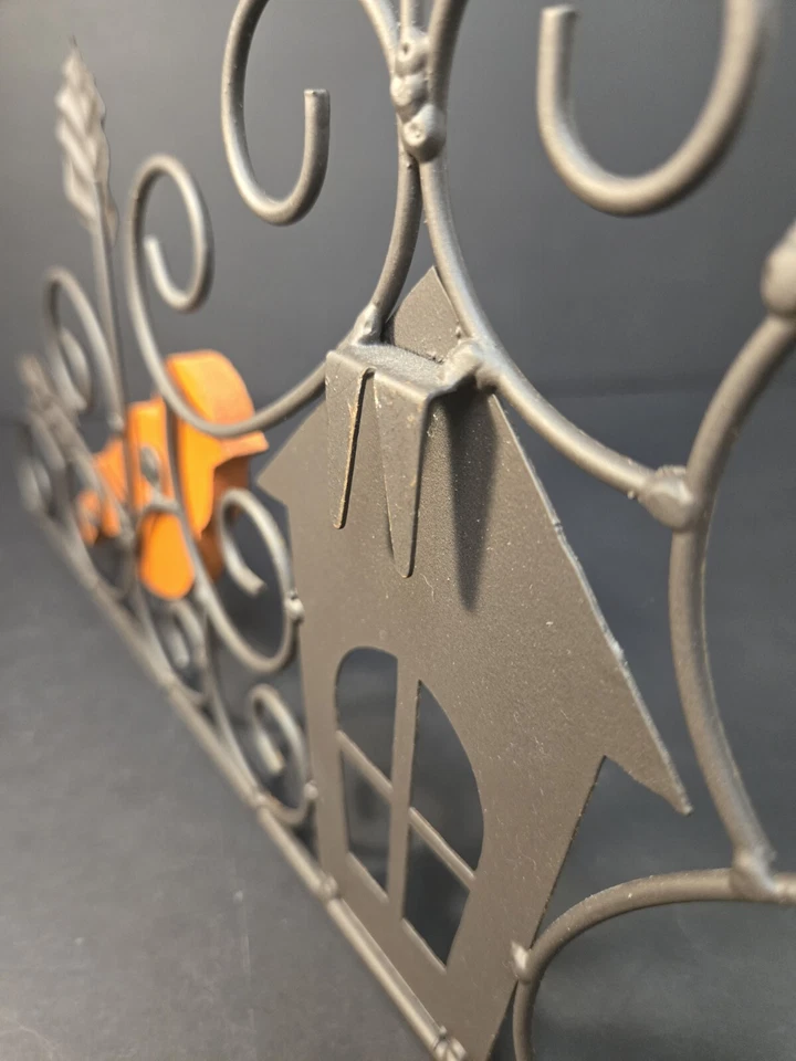 Elegante Hierro Forjado y Madera Pájaros, Pajarera, Hojas Colgante Decoración 19"L x 9"T Foto 3 de 4