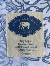 John Robshaw Bay Lapis Queen Duvet - New with Tags