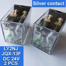 US Stock 2x Silver Contact LY2NJ JQX13F HH62P 24V DC Coil Power Relay 12A CE