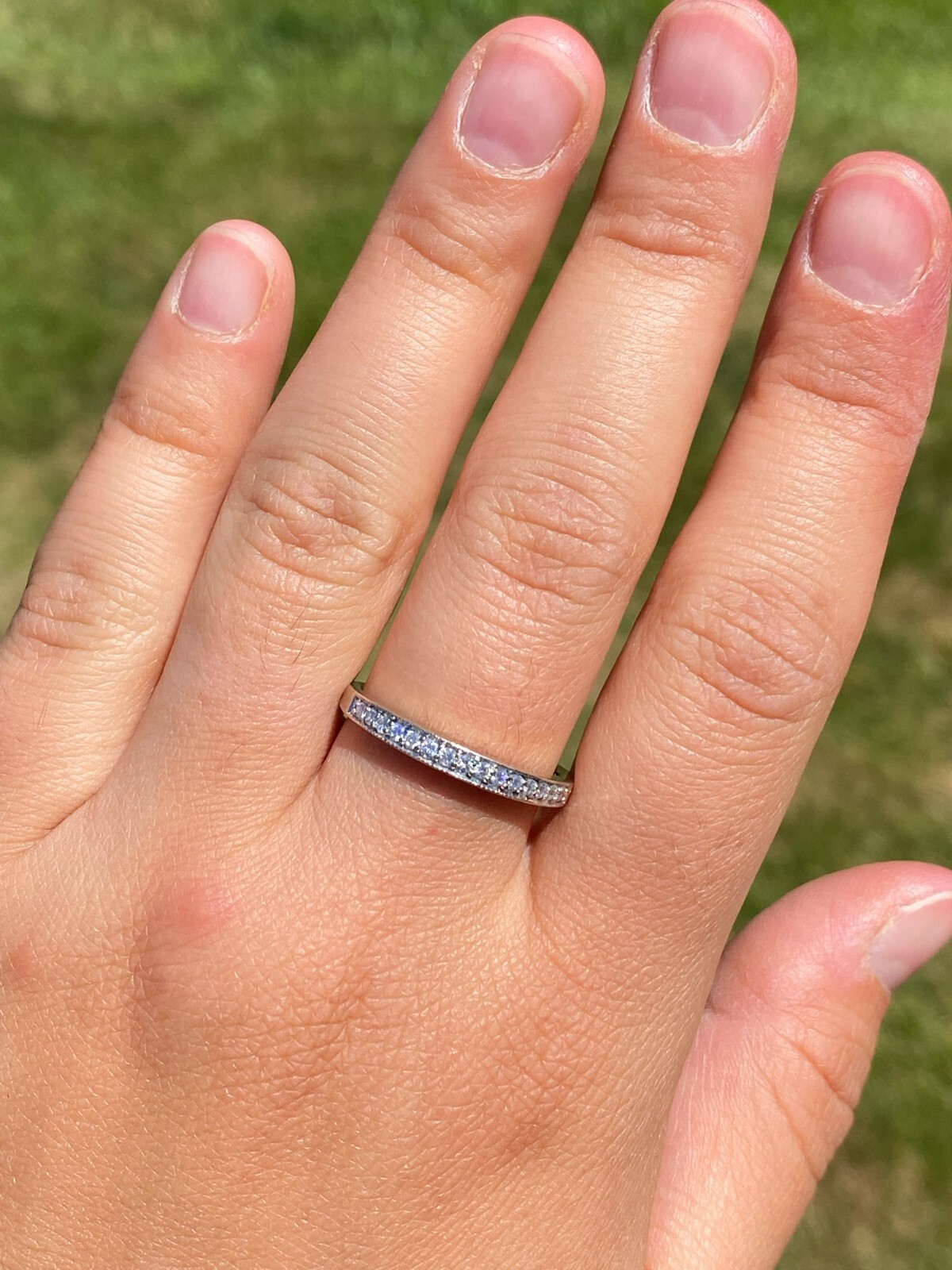 White Gold Diamond Stackable Ring - image 7