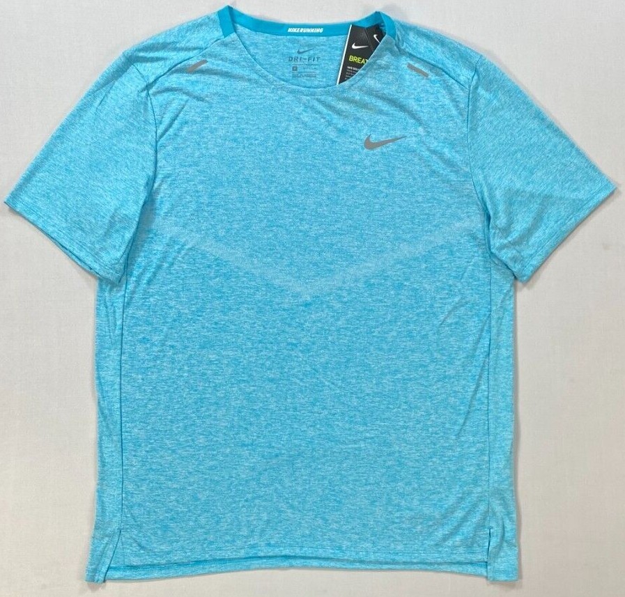 Nike Mens DRI-FIT Rise 365 Short-Sleeve Running Top Green Sz Nike Mens DRI-FIT Rise 365 Short-Sleeve Running Top Green Sz