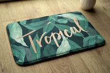 Bathroom Rug Anti-Slip Super Soft Absorbent - 75x45 cm - Tropical Leaves