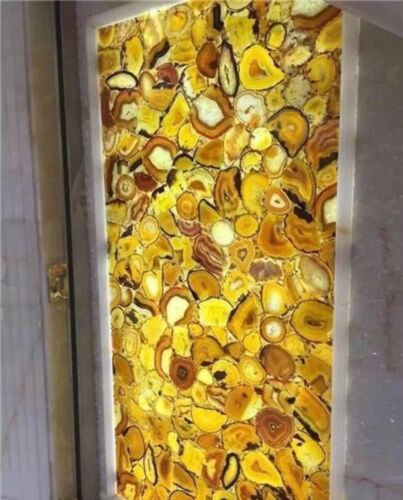 Yellow Agate Kitchen Countertop Tabletop Wall Hanging Trim Decor Art-