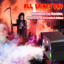 RGB Smoke Fog Machine 500W DJ Party Wedding Stage Light Muti-color LED w/Remote