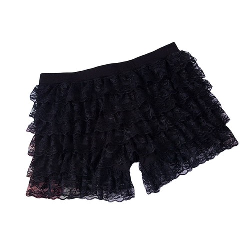 Damen Unterhose lange Bein Schlüpfer Slip mit Rüschen Spitze Sicherheits Shorts - Bild 6 von 28