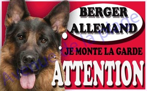 Détails Sur Plaque Aluminium Attention Au Chien Je Monte La Garde Berger Allemand Neuf