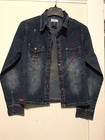 Paco Jeans Lightweight Stretch Jean Jacket M Embroidered Pockets Button $49 NWT — photo 1