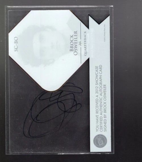 B3985- 2012 Press Pass Showcase #SCBO Brock Osweiler/292* Auto - NM-MT - Image 2 of 2