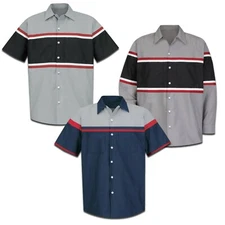 Red Kap Work Shirt Performance Auto Mechanic Technician 2 Pocket Uniform