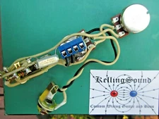  Solderless Broadcaster Wiring Harness, 3 Way Switch CTS A250k Solid shaft 