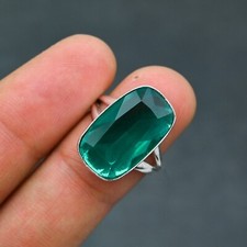 Blue Apatite Topaz Gemstone 925 Sterling Silver Handmade Jewelry Ring Gift For