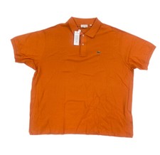NEW Lacoste Big  Tall Short Sleeve Pique Mens Cotton Polo Shirt Orange PH221B