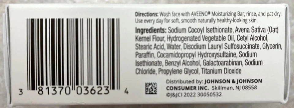 Aveeno Moisturizing Bar w/ Nourishing Oat 3.5oz ( 8 bars )  Fast Shipping - Image 2 of 2