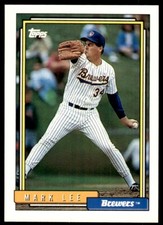 1992 Topps Baseball Card Mark Lee Milwaukee Brewers #384
