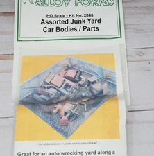 Alloy Forms 2046, Assorted Junk Yard Car Bodies & Parts Kit, Pewter HO Scale