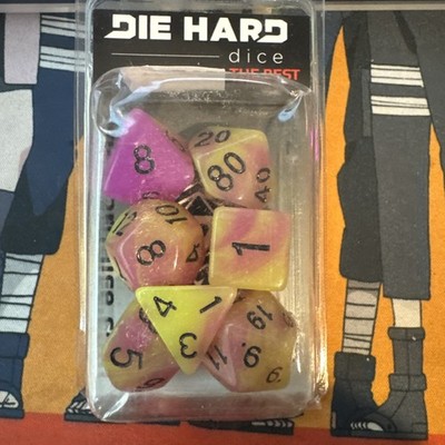 RPG Polyhedral Set (Astral Fire ) - Die Hard Dice 7 Dice Glows In The Dark