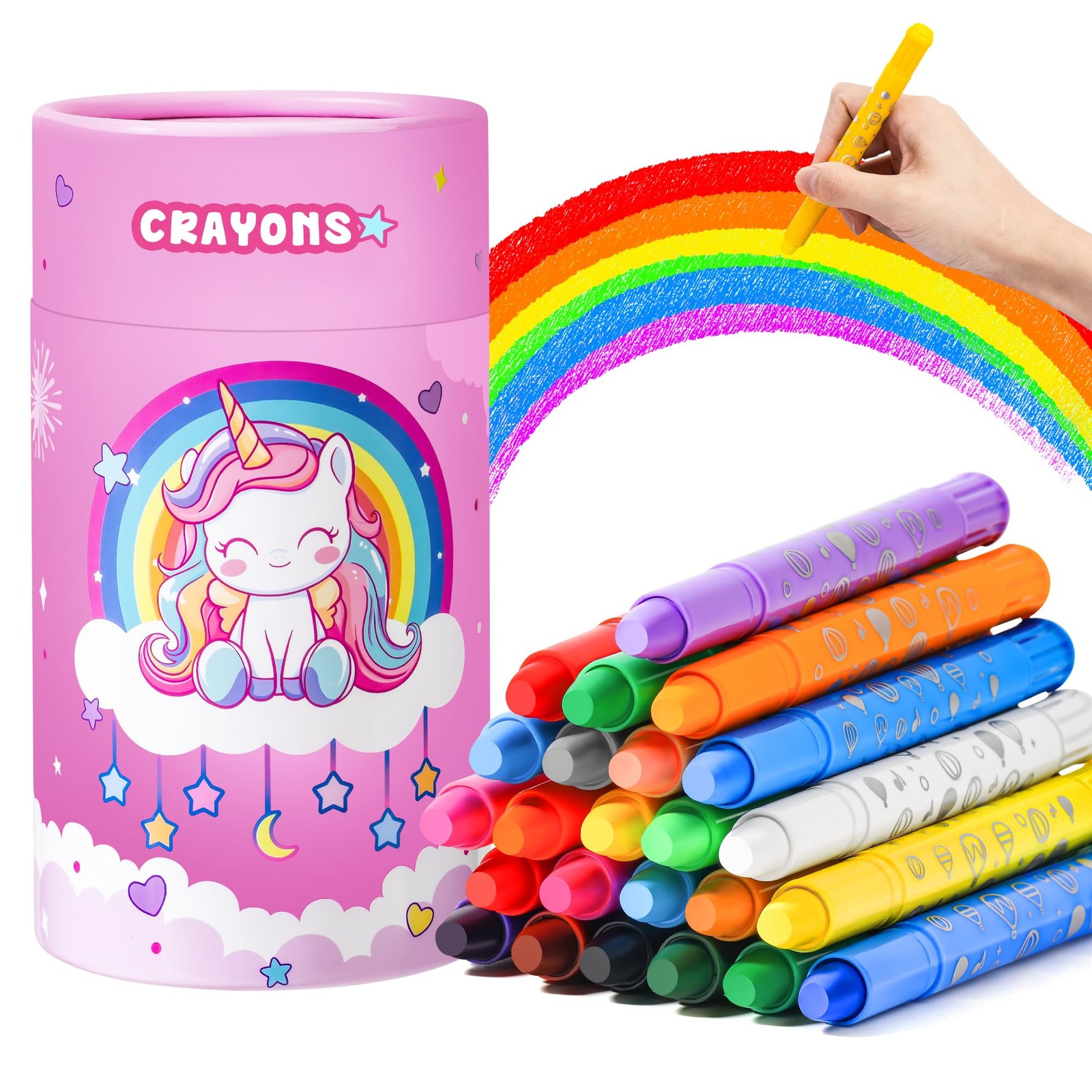 DreamCandy Twist Crayons for Toddlers,24 Colors 24 Count (Pa