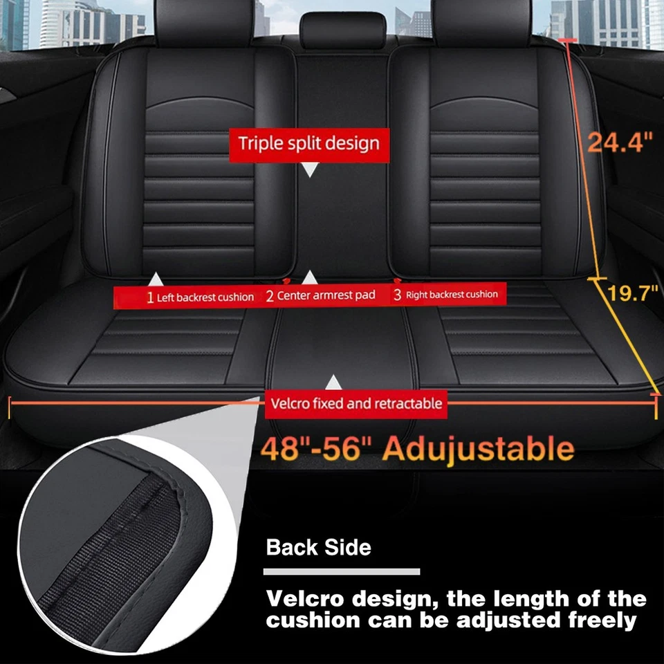 For Honda Faux Leather Car Seat Covers Front & Rear Cushion Pad (5 Seats) Foto 3 de 4