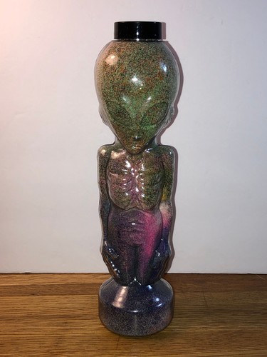 Vtg UCC Alien Sand Art Bottle Figure Statue Sci-Fi Decor Multicolor 9.5" RARE