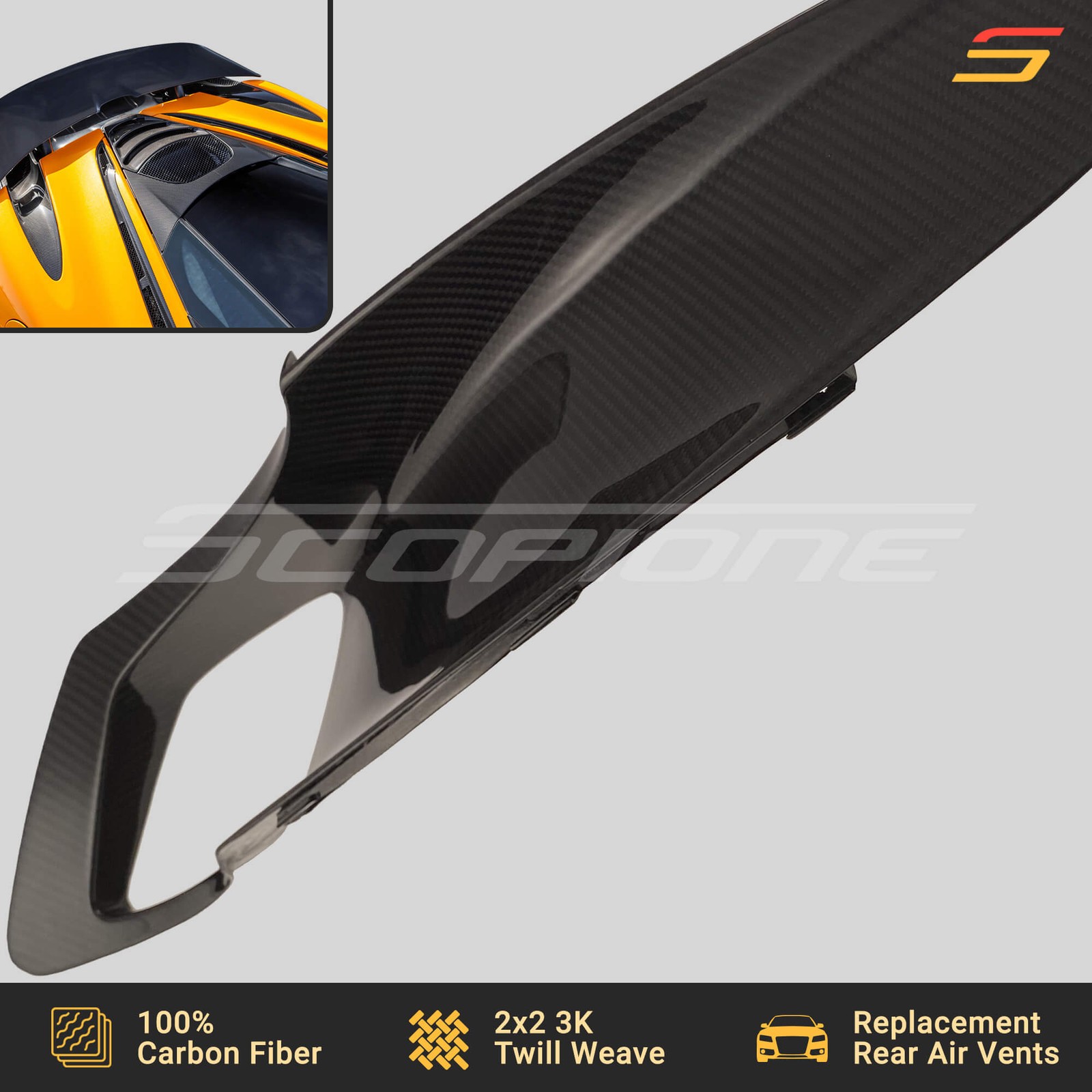 Scopione Carbon Aero Bridge Air Intake Engine Vents for McLaren 720S 750S 765LT