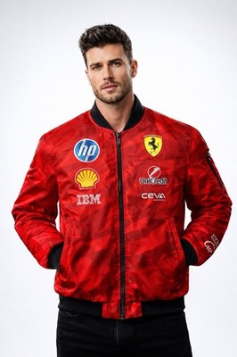 Ferrari F1 Team O Neal Bomber Jacket Red HP Shell IBM Racing Formula 1 Men s L