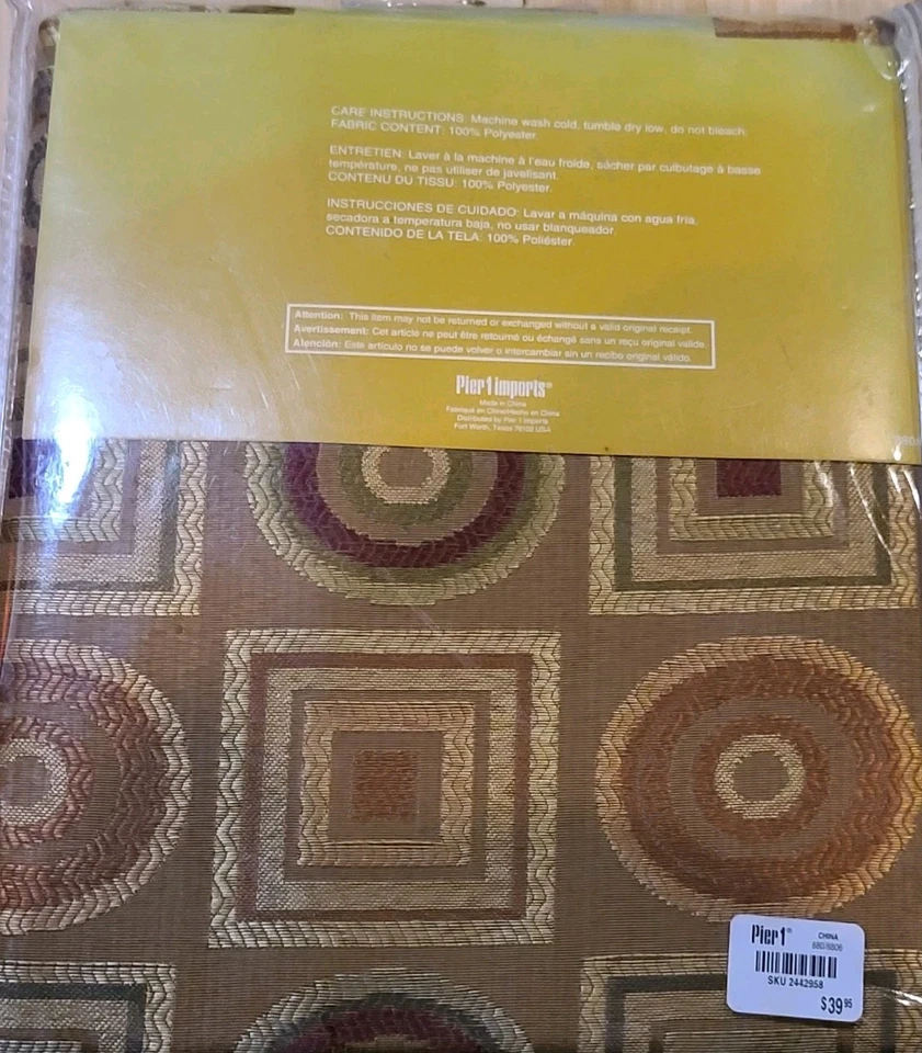 Juego de 2 paneles de cortina vintage años 90 Pier 1 One Window 54 x 84L cortinas de oro Y2K Foto 2 de 4