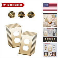 Duplex Receptacle Wall Plate 10 Pack Stainless Steel Polished Brass 1 Gang