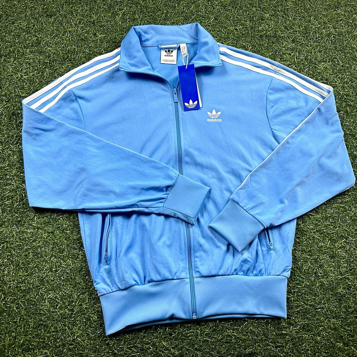 廃盤  track jacket light blue New! Adidas Firebird Track Jacket Men's Sz. S Blue Burst Trefoil