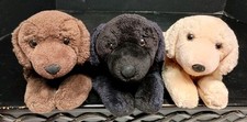 Animal Alley Chocolate Yellow Black Labrador Lab Lot Of 3 Plush Puppy Dogs 16"