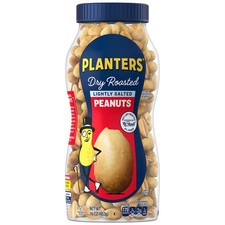PLANTERS Lightly Salted Dry Roasted Peanuts, 16 oz. 1 Pound Pack of 4 