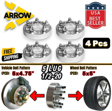 4pcs Wheel Adapter 1.5 Thick 5x4.75 To 5x5 12-20 Studs Fit Chevrolet Models