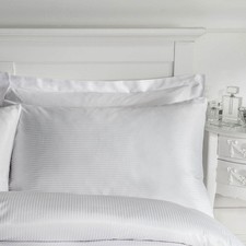 Image of Catherine Lansfield Platinum Satin Stripe 300 TC Pillow Cases, Pair