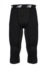 NWT New Balance Baselayer 3/4 Pants Tight Compression Stretch Gym Black Men's XL
