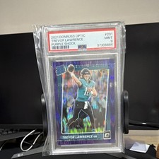 2021 Panini Donruss Optic Trevor Lawrence #201 Purple Shock Prizm PSA 9