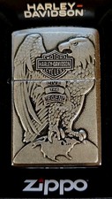 HARLEY DAVIDSON EAGLE W/ B&S "LIVE THE LEGEND" BRUSHED CHROME ZIPPO LIGHTER NEW