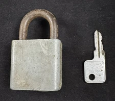 Vintage Eaton Industrial Padlock w/ Original Key - Made in USA