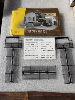 HO 1/87 Scale FALLER #180412 - Iron Fence With Gate NIB