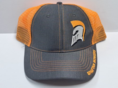 #ad Spartan Mowers Trucker Hat Grey Orange Adjustable Cap Lawn Care Equipment $15.99