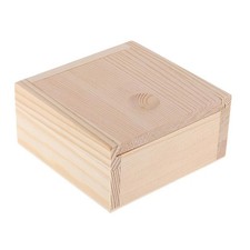 Unfinished Wood Organizer Open Box with Lid, Toilet Wooden Storage Box for