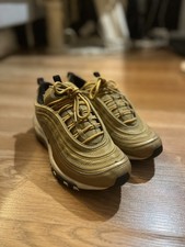 Women's 2017 Nike Air Max 97 OG QS Metallic Gold Running Shoes 885691-700 sz 7.5
