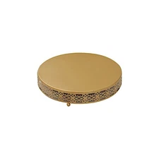 12" Gold Metal Fleur De Lis Round Pedestal Cake Stand Party Events Decorations