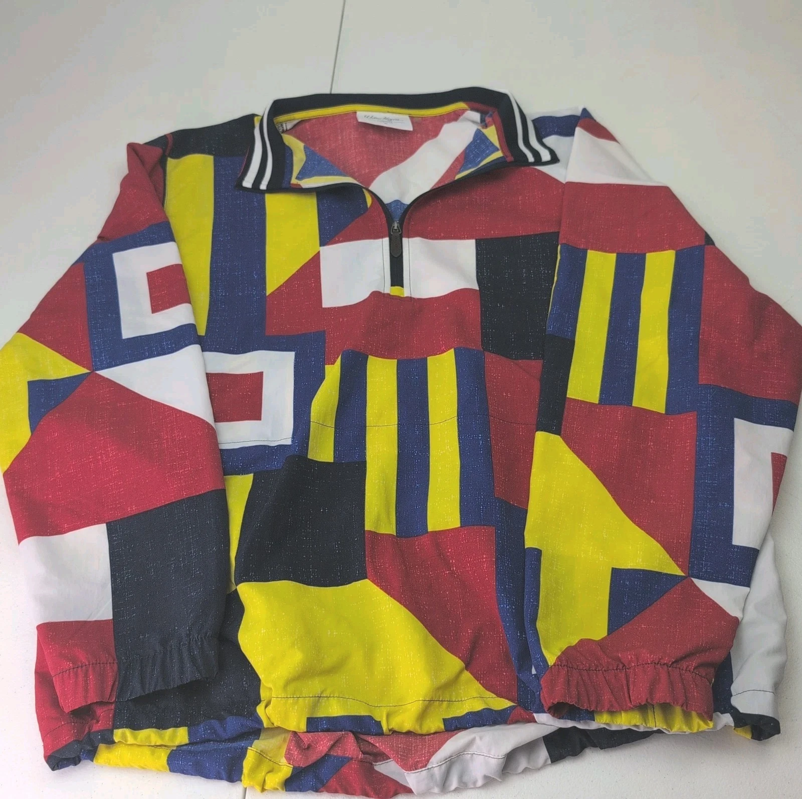 Walter Hagen Clubhouse Men’s M Sailing Flags 1/4 Zip Pullover Jacket Windbreaker