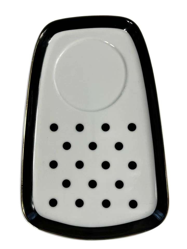 Grace’s Teaware rayas blancas y negras puntos 3 piezas Taza de té, platillo, cuchara bolsa plato Foto 2 de 4