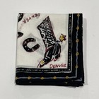 MAN HANDKERCHIEFS DENVER CLASSIC ART BOOTH VTG COTTON POCKET SQUARE 19”