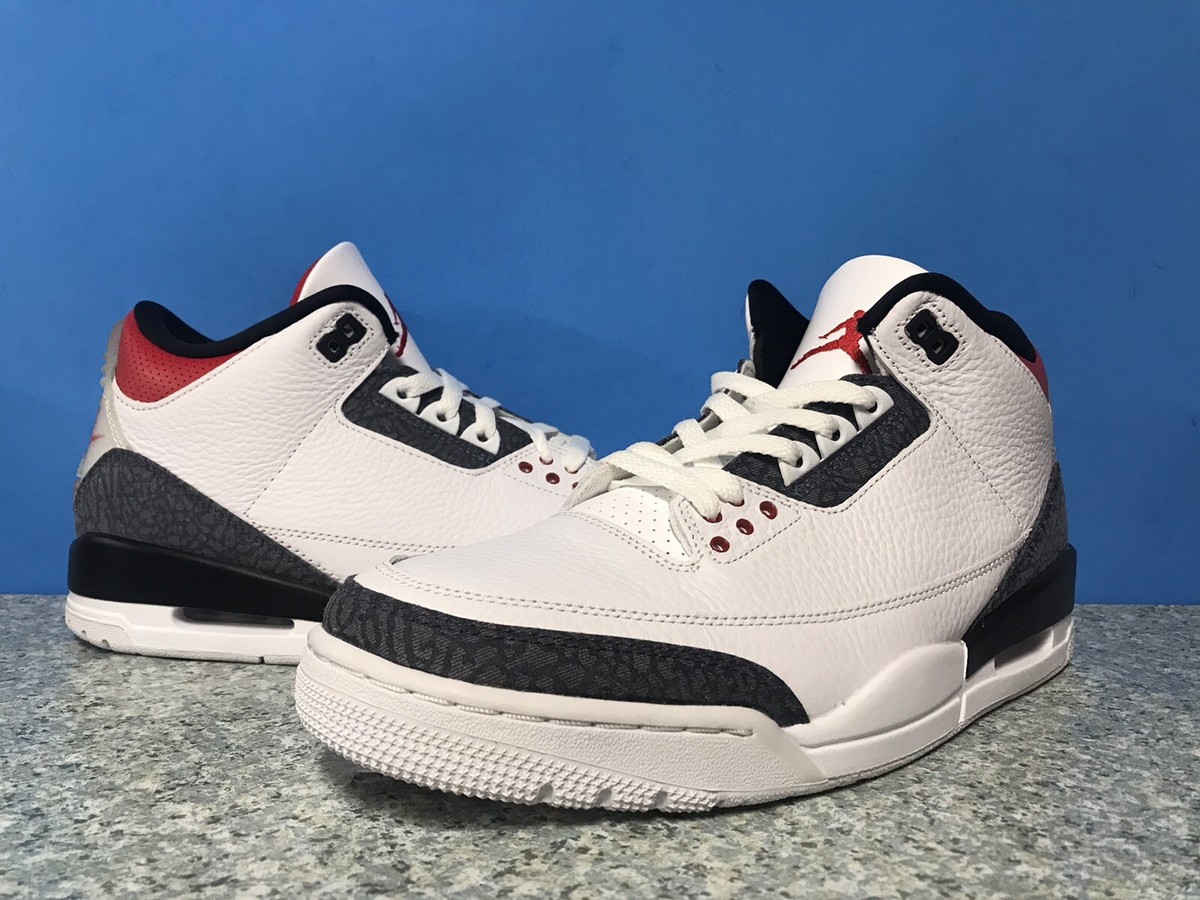 Nike Air Retro Jordan III SE Fire Red White Denim CZ6431-100 Sz