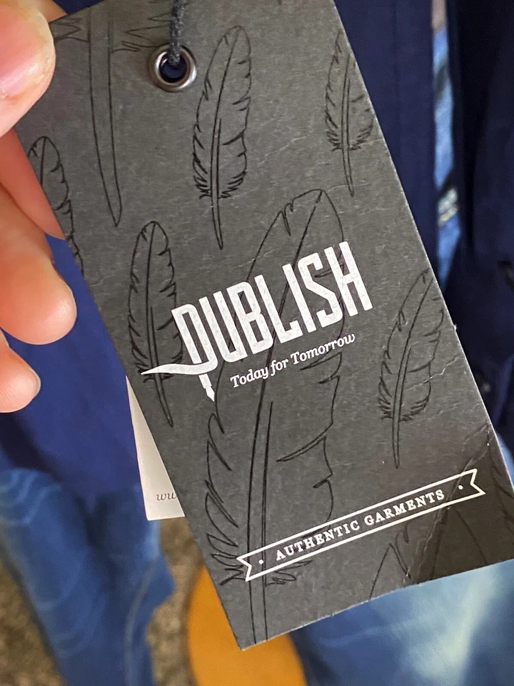 NUEVO CON ETIQUETAS Publish Blue Today For Tomorrow CAMISA MANGA LARGA 15 x 34/35 s Pequeña Foto 3 de 4