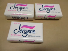 Vintage Lot of 3 JERGENS Lotion MILD Bar Soap 4.75 oz Facial Bath